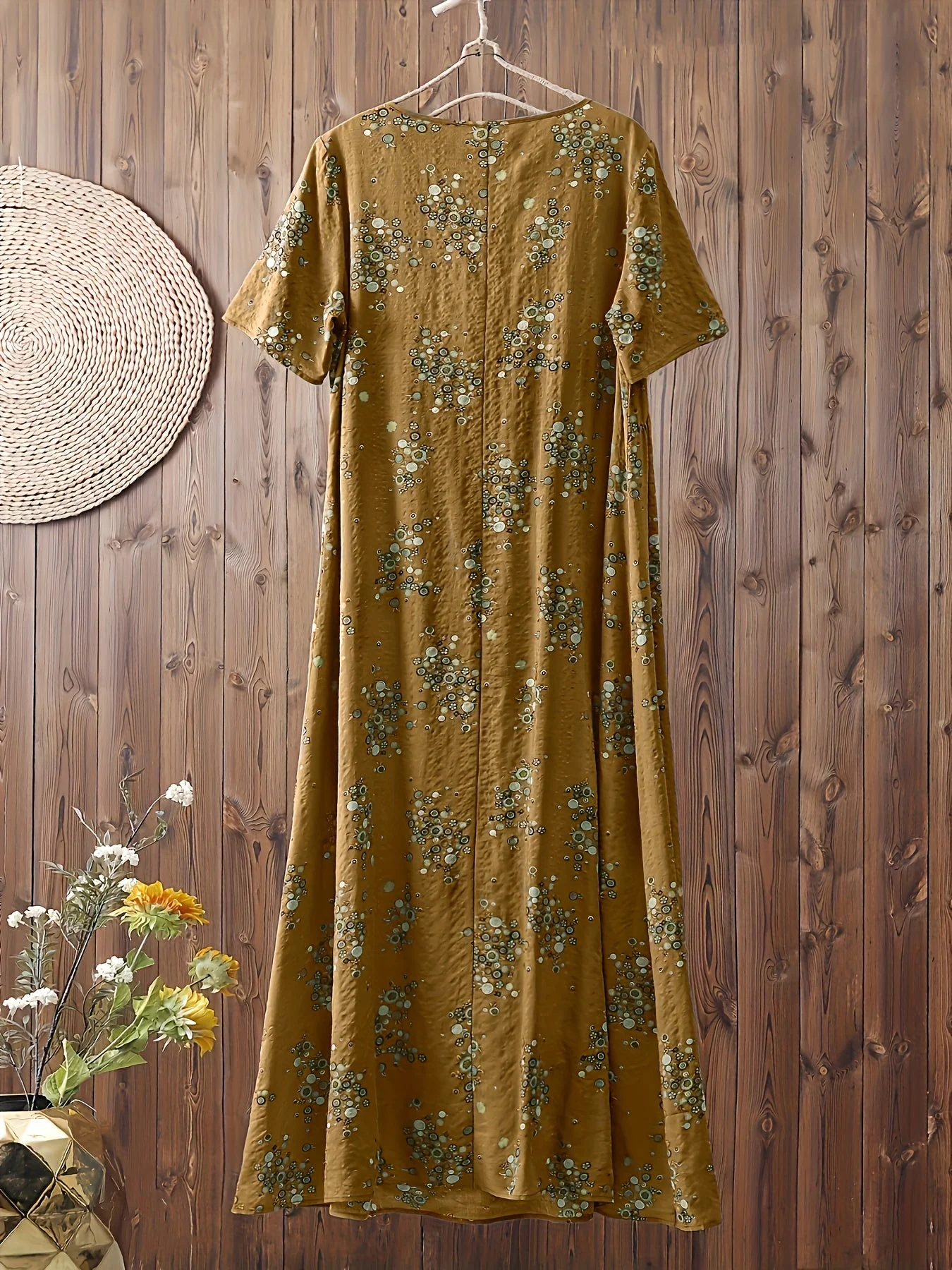 Damen Boho Maxikleid mit Blumenmuster und V-Ausschnitt, lässig, Sommer, große Größen - Image 7