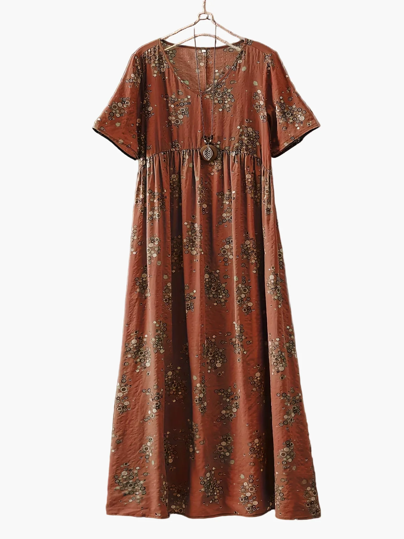Damen Boho Maxikleid mit Blumenmuster und V-Ausschnitt, lässig, Sommer, große Größen - Image 9