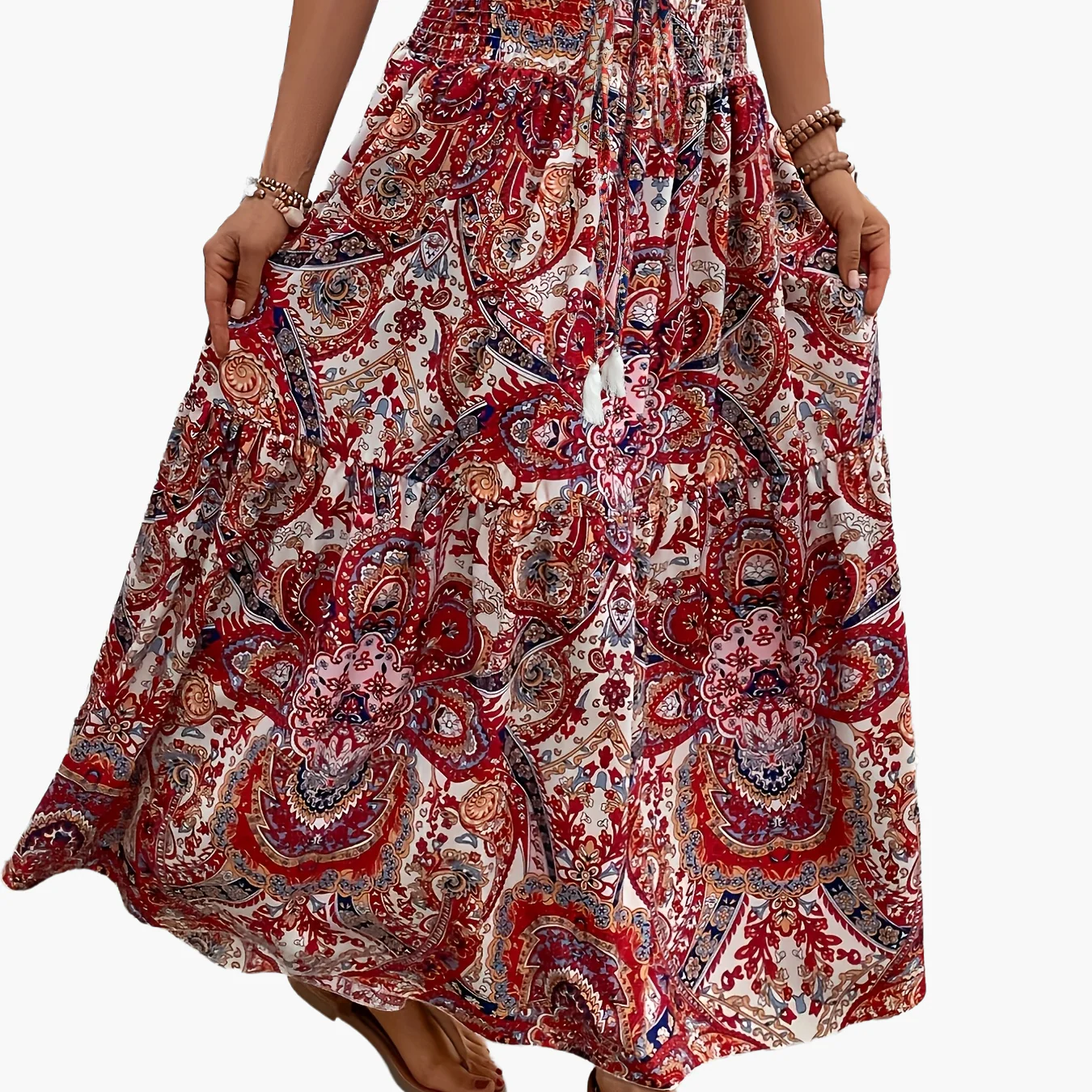 Damen Boho Maxirock mit Blumenmuster und Kordelzug – Eleganter Sommerrock für Freizeit und Urlaub - Image 17