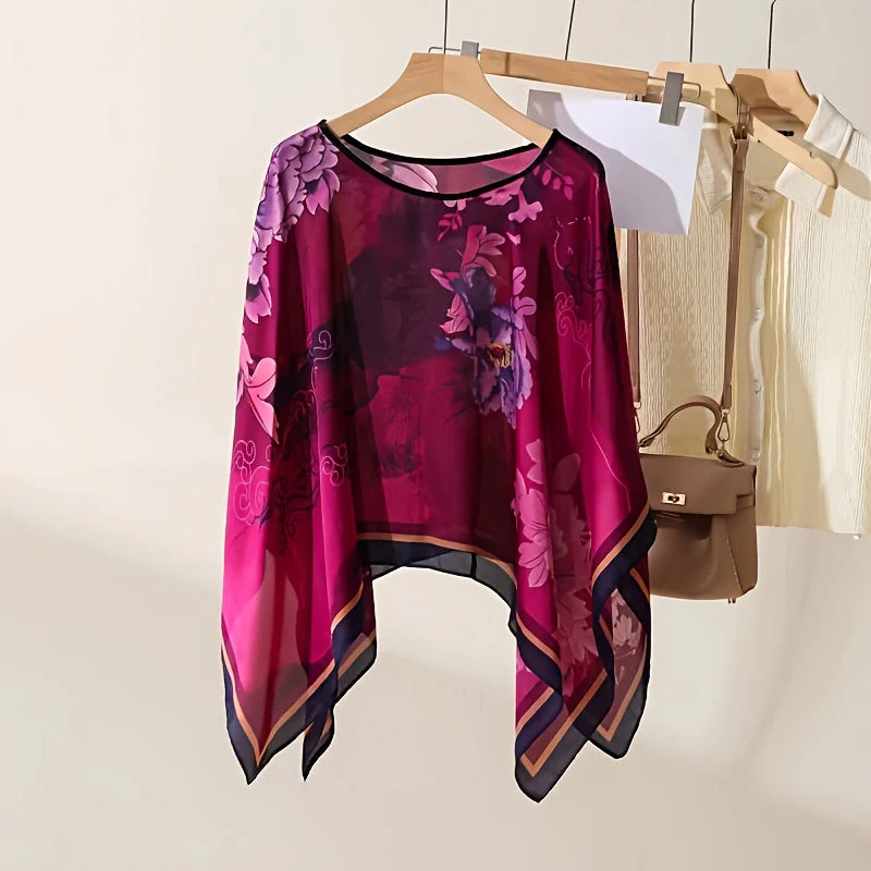 Damen Boho Poncho Tunika – Eleganter Überwurf für Strand und Freizeit
