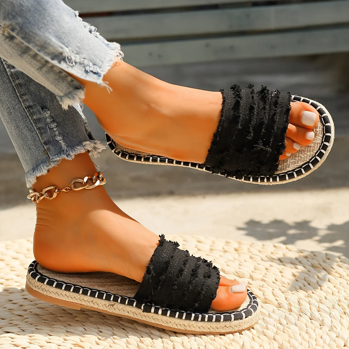 Damen Boho Slide Sandalen für Sommer – Espadrille-Look, Freizeit & Urlaub - Image 3