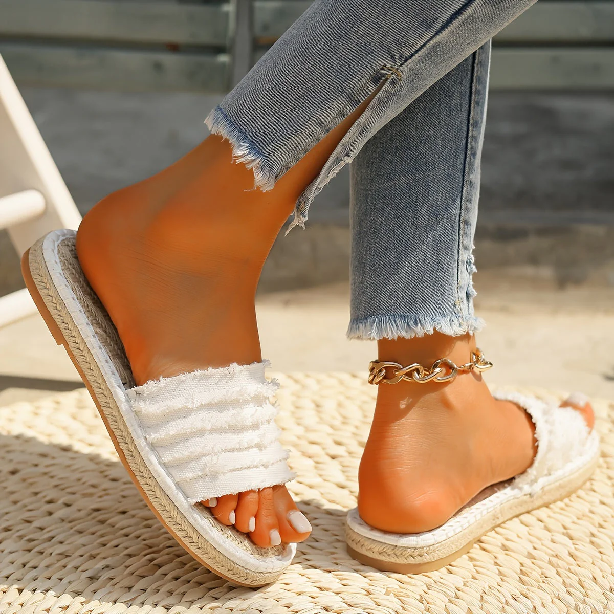 Damen Boho Slide Sandalen für Sommer – Espadrille-Look, Freizeit & Urlaub - Image 5