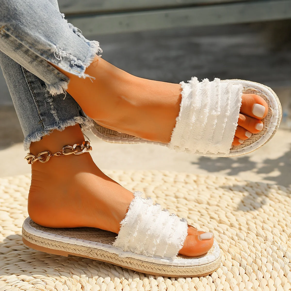 Damen Boho Slide Sandalen für Sommer – Espadrille-Look, Freizeit & Urlaub - Image 6