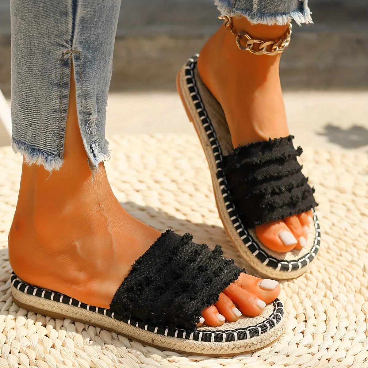 Damen Boho Slide Sandalen für Sommer – Espadrille-Look, Freizeit & Urlaub - Image 7