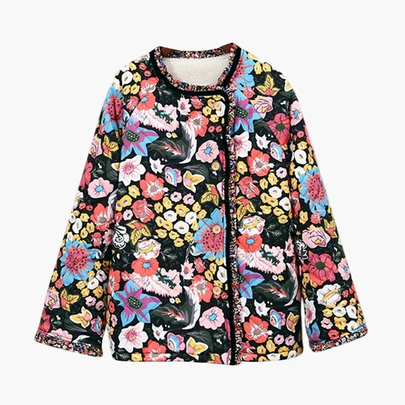 Damen Boho Steppjacke mit Blumenmuster – Lässiger Frühlings- und Sommerlook - Image 7