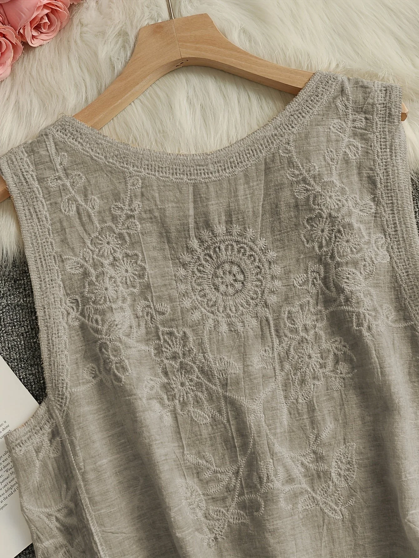 Damen Boho Stickerei Tanktop mit floralen Details – Sommer Freizeitmode - Image 6