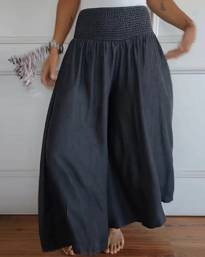Damen Boho Weite Freizeithose mit hohem Bund und Taschen – Komfort & Stil für Alltag und Urlaub - Image 13