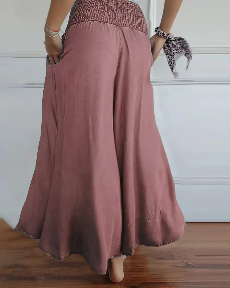 Damen Boho Weite Freizeithose mit hohem Bund und Taschen – Komfort & Stil für Alltag und Urlaub - Image 17