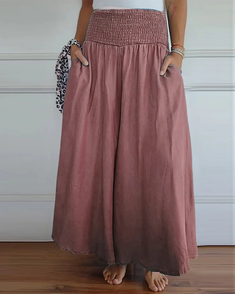Damen Boho Weite Freizeithose mit hohem Bund und Taschen – Komfort & Stil für Alltag und Urlaub - Image 18
