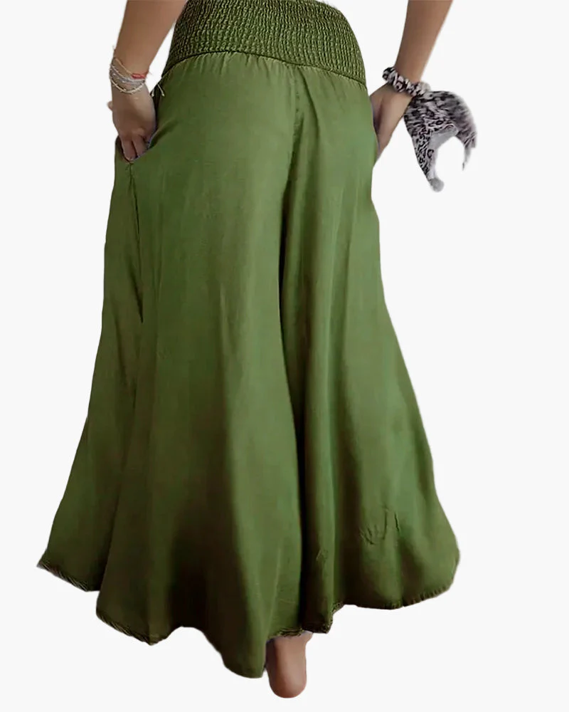Damen Boho Weite Freizeithose mit hohem Bund und Taschen – Komfort & Stil für Alltag und Urlaub - Image 19