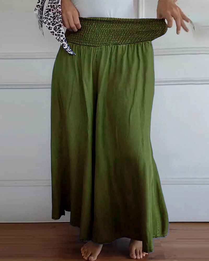 Damen Boho Weite Freizeithose mit hohem Bund und Taschen – Komfort & Stil für Alltag und Urlaub - Image 21
