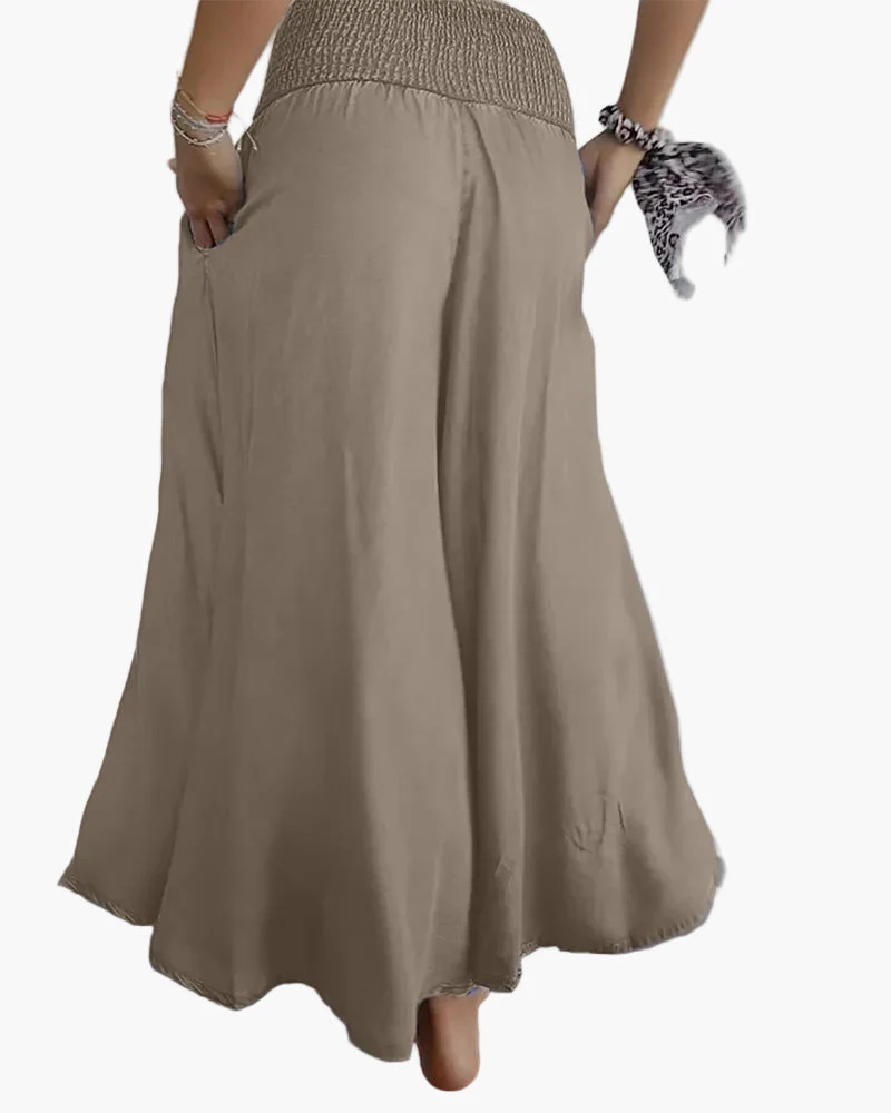 Damen Boho Weite Freizeithose mit hohem Bund und Taschen – Komfort & Stil für Alltag und Urlaub - Image 7