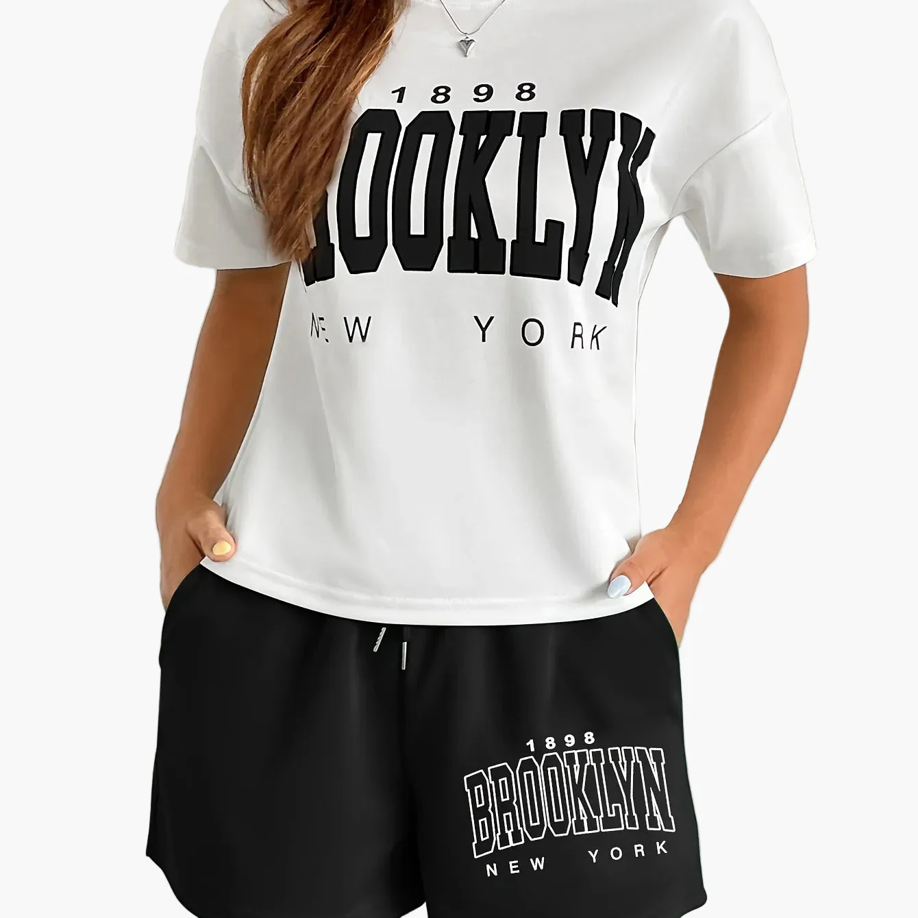 Damen Brooklyn New York Casual Lounge Set – Sportlicher Zweiteiler für Freizeit & Alltag - Image 10