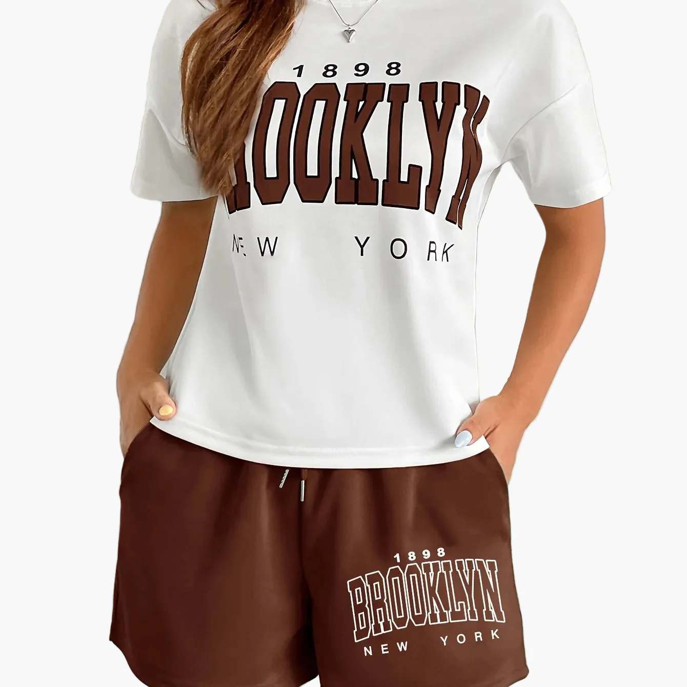 Damen Brooklyn New York Casual Lounge Set – Sportlicher Zweiteiler für Freizeit & Alltag - Image 12