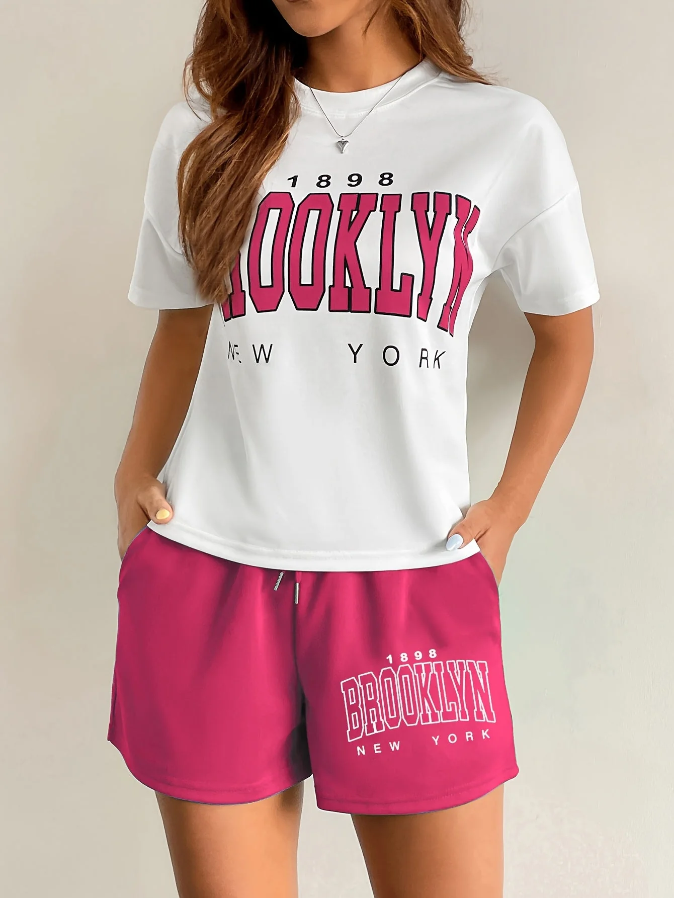 Damen Brooklyn New York Casual Lounge Set – Sportlicher Zweiteiler für Freizeit & Alltag - Image 3