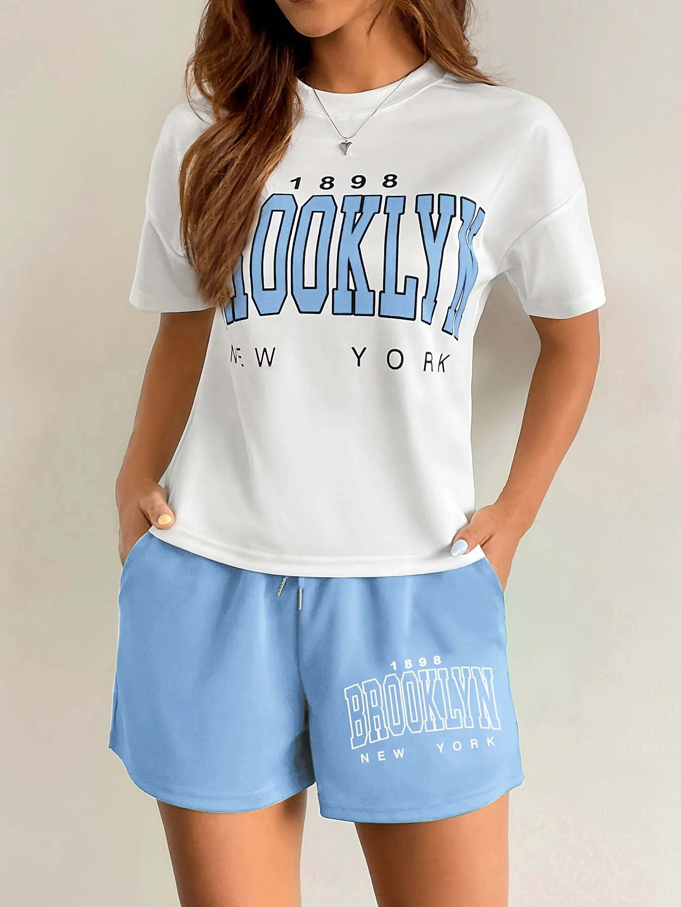 Damen Brooklyn New York Casual Lounge Set – Sportlicher Zweiteiler für Freizeit & Alltag - Image 6