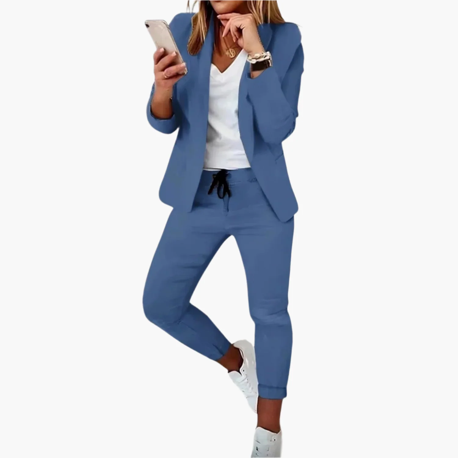 Damen Business Casual Blazer & Jogginghose Set – Modischer Anzug für Alltag & Büro - Image 3