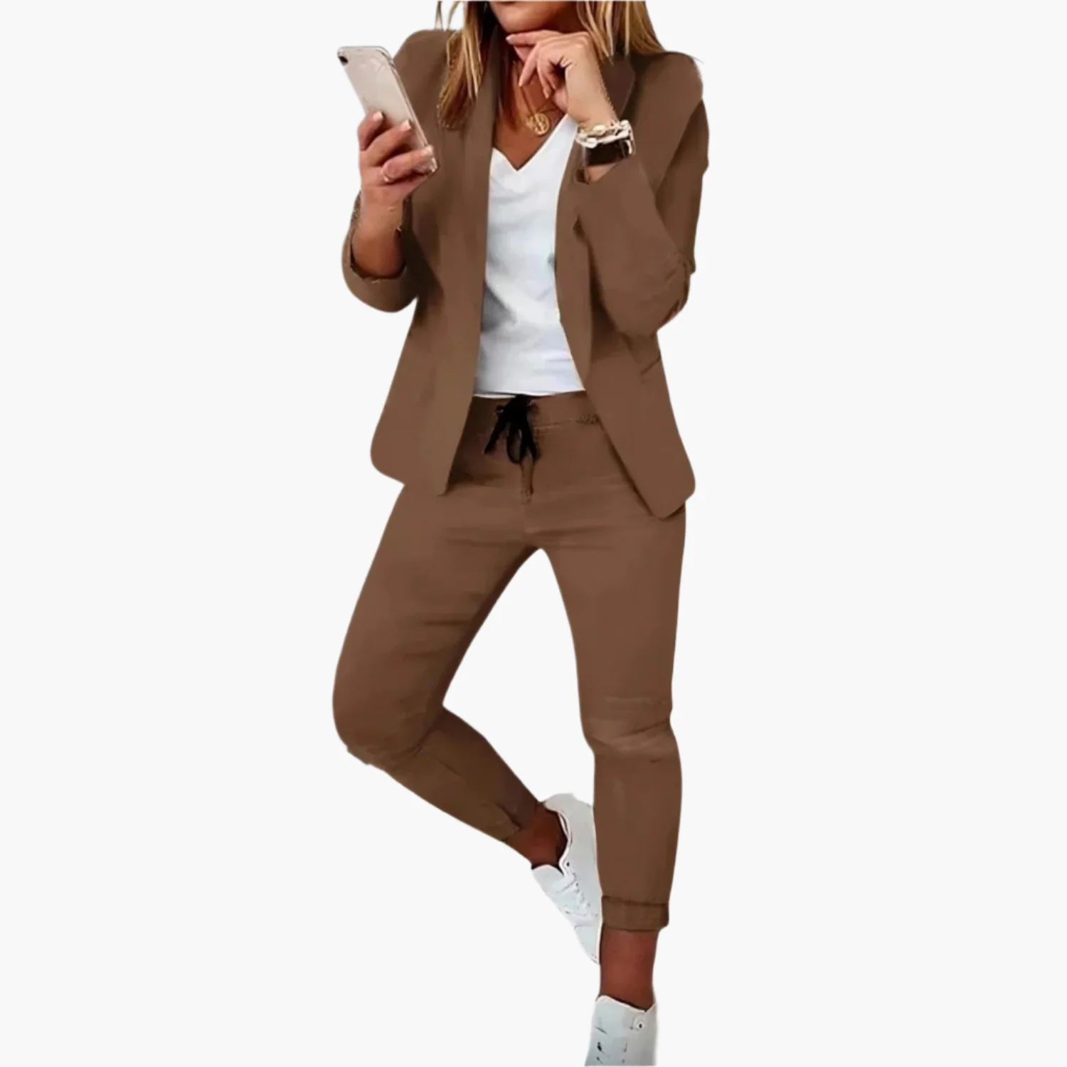 Damen Business Casual Blazer & Jogginghose Set – Modischer Anzug für Alltag & Büro - Image 5