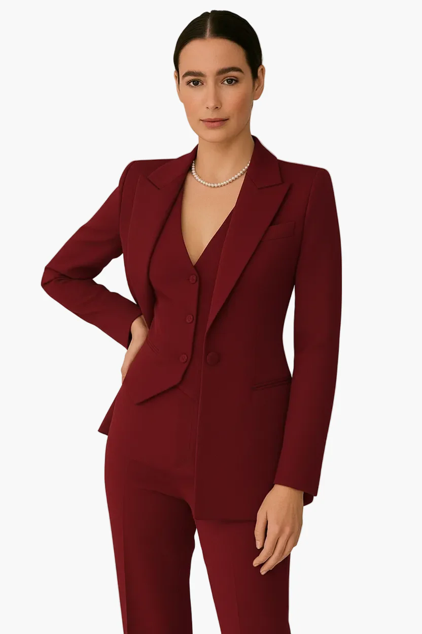 Damen Business Hosenanzug 3-teilig – Eleganter Blazer, Weste & Hose für Büro & formelle Anlässe - Image 3