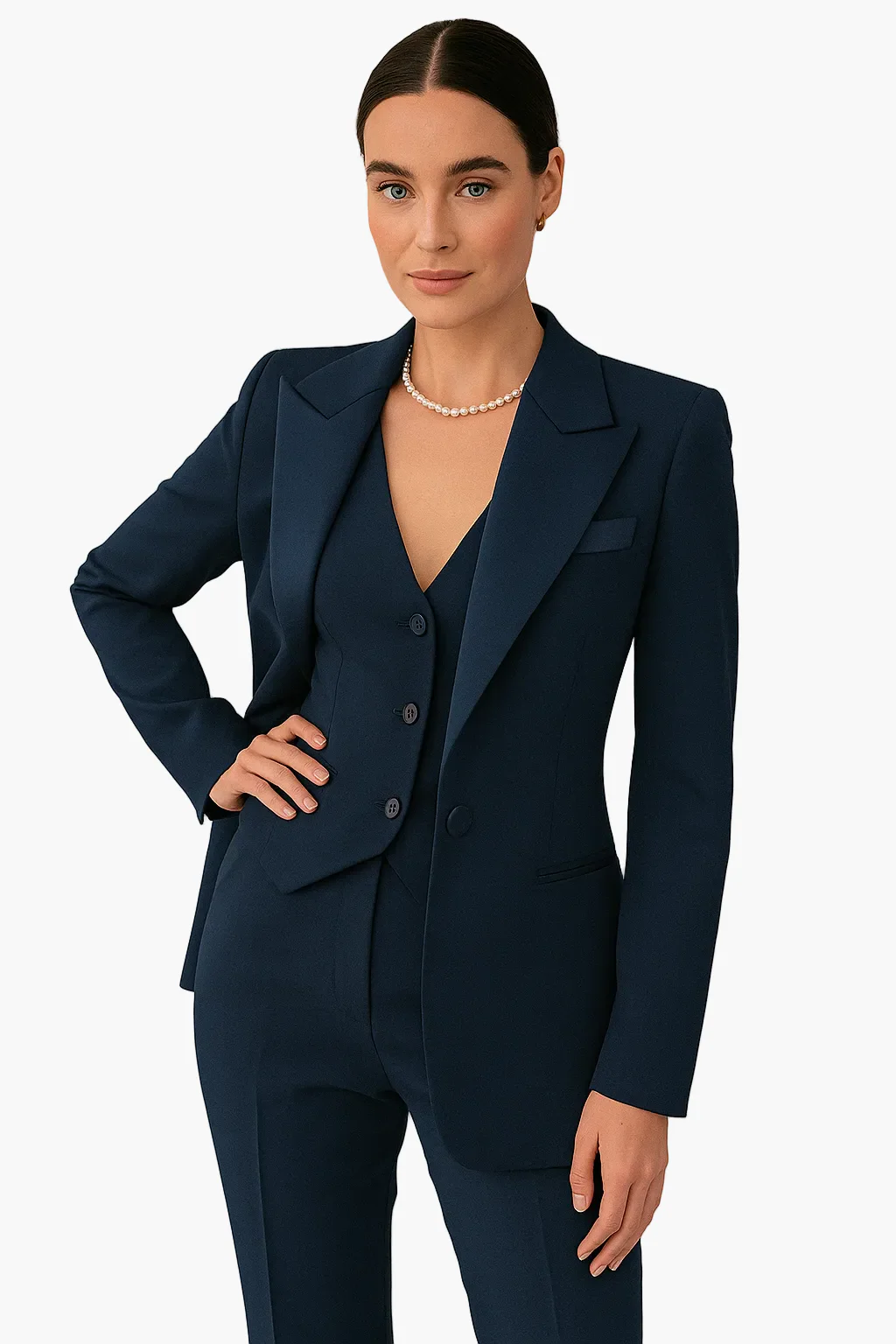 Damen Business Hosenanzug 3-teilig – Eleganter Blazer, Weste & Hose für Büro & formelle Anlässe - Image 4