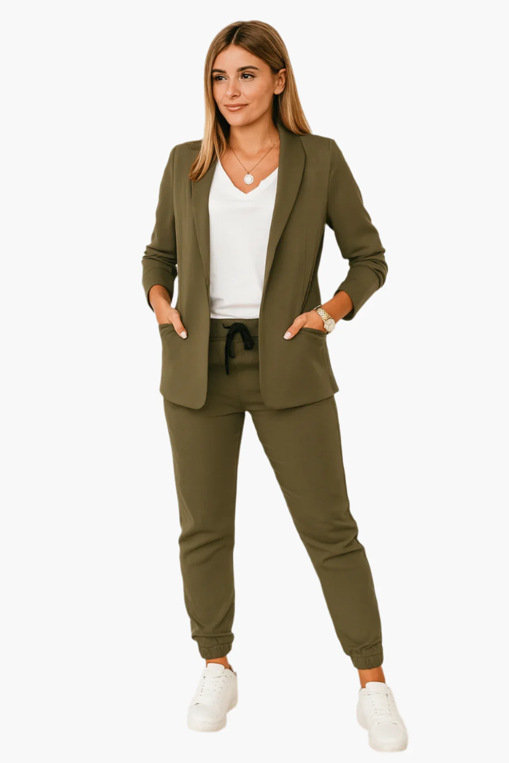 Damen Business Jogger Anzug Set – Blazer & Hose, Modern und Vielseitig für Büro & Freizeit - Image 7