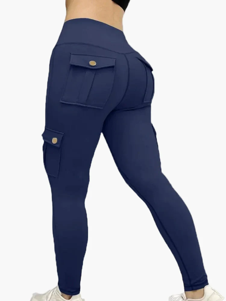 Damen Cargo Fitness Leggings – Sportliche High-Waist Hose mit Taschen für Workout & Freizeit - Image 3