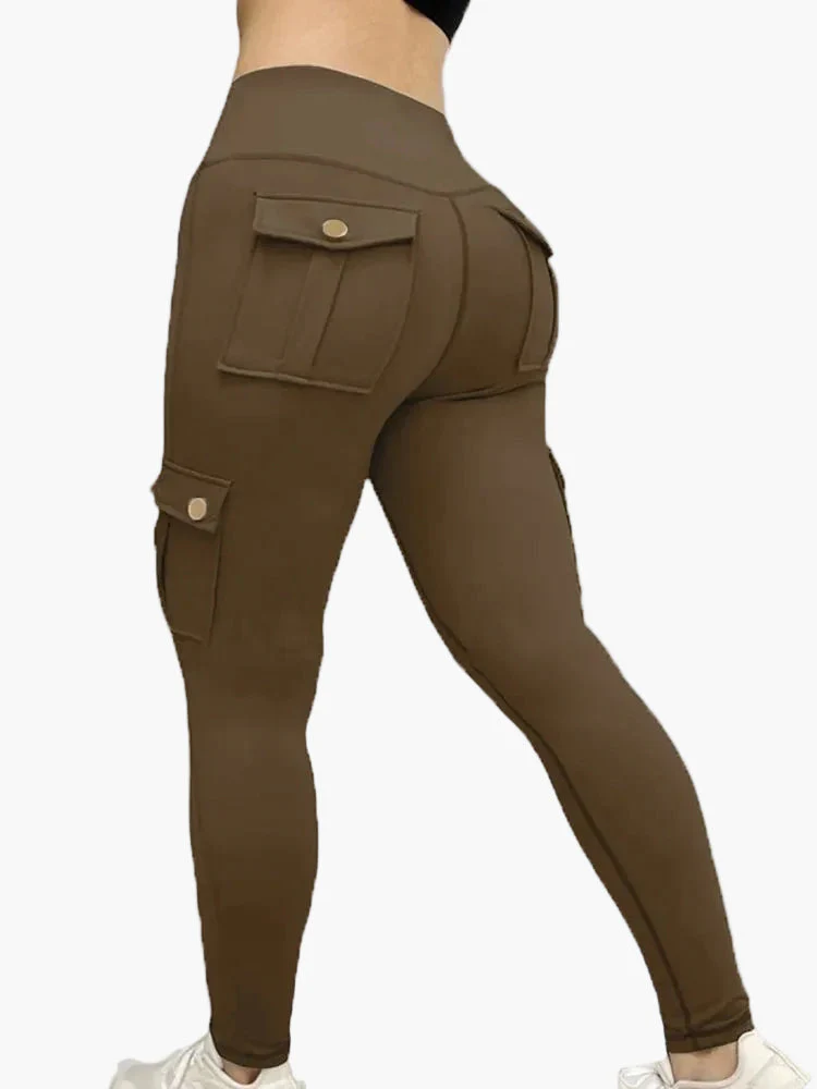 Damen Cargo Fitness Leggings – Sportliche High-Waist Hose mit Taschen für Workout & Freizeit - Image 4
