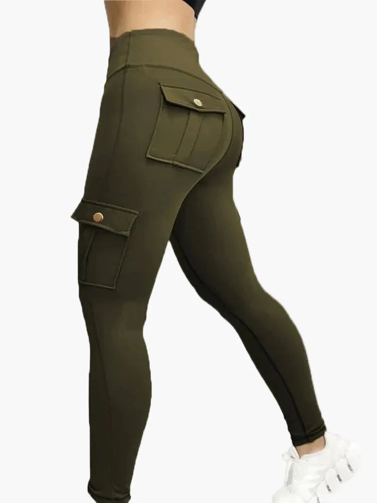 Damen Cargo Fitness Leggings – Sportliche High-Waist Hose mit Taschen für Workout & Freizeit - Image 6