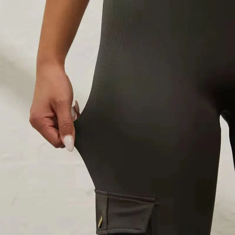 Damen Cargo Fitness Leggings – Sportliche High-Waist Hose mit Taschen für Workout & Freizeit - Image 9
