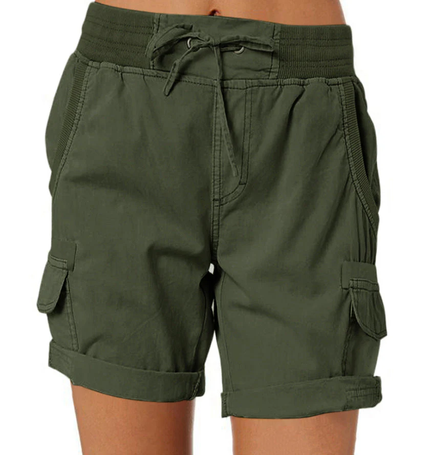Damen Cargo Shorts Freizeit Sommer mit Kordelzug, Elastischem Bund und Taschen – Bequeme Outdoor & Casual Bermudashorts - Image 14