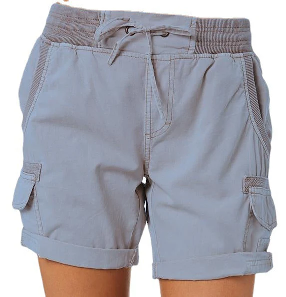 Damen Cargo Shorts Freizeit Sommer mit Kordelzug, Elastischem Bund und Taschen – Bequeme Outdoor & Casual Bermudashorts - Image 3