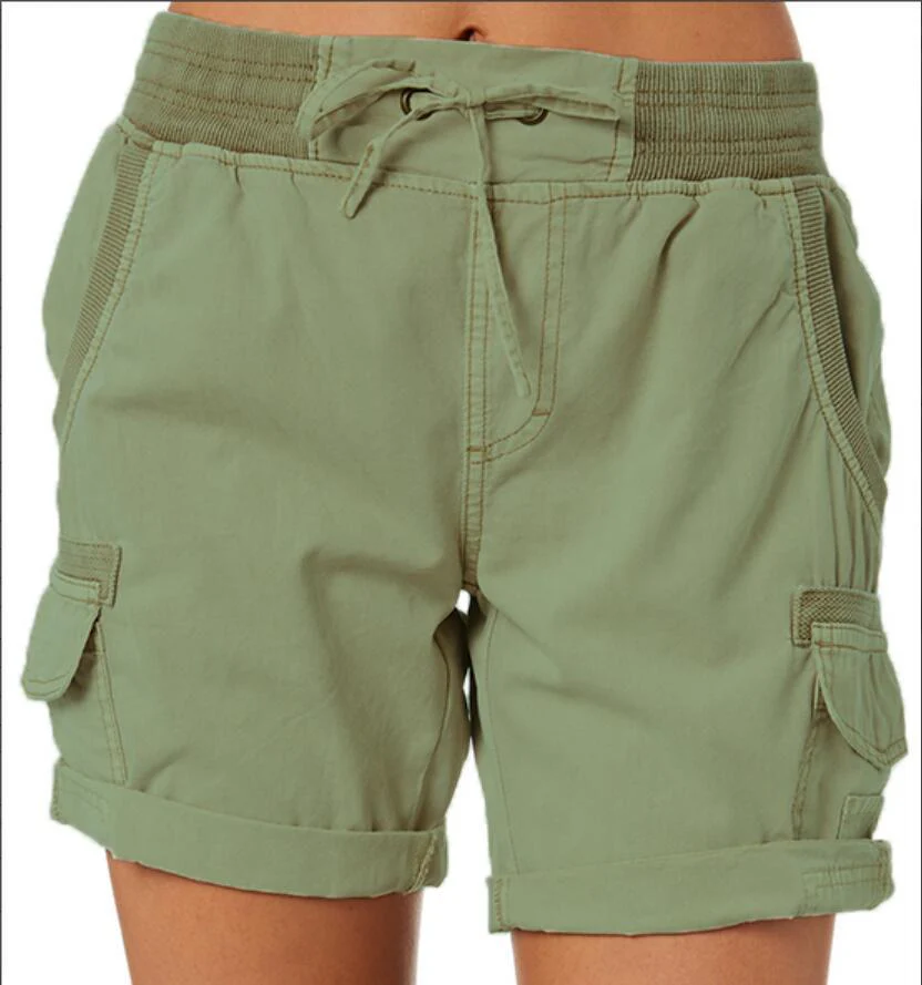 Damen Cargo Shorts Freizeit Sommer mit Kordelzug, Elastischem Bund und Taschen – Bequeme Outdoor & Casual Bermudashorts - Image 8