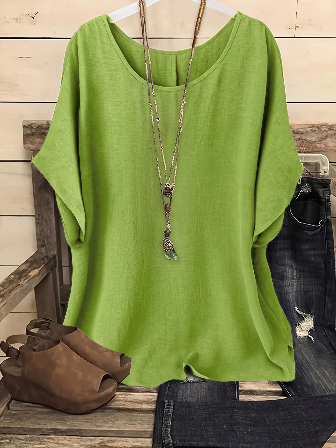 Damen Casual Oversize Tunika Bluse für Alltag und Freizeit – Lockerer Stil - Image 3