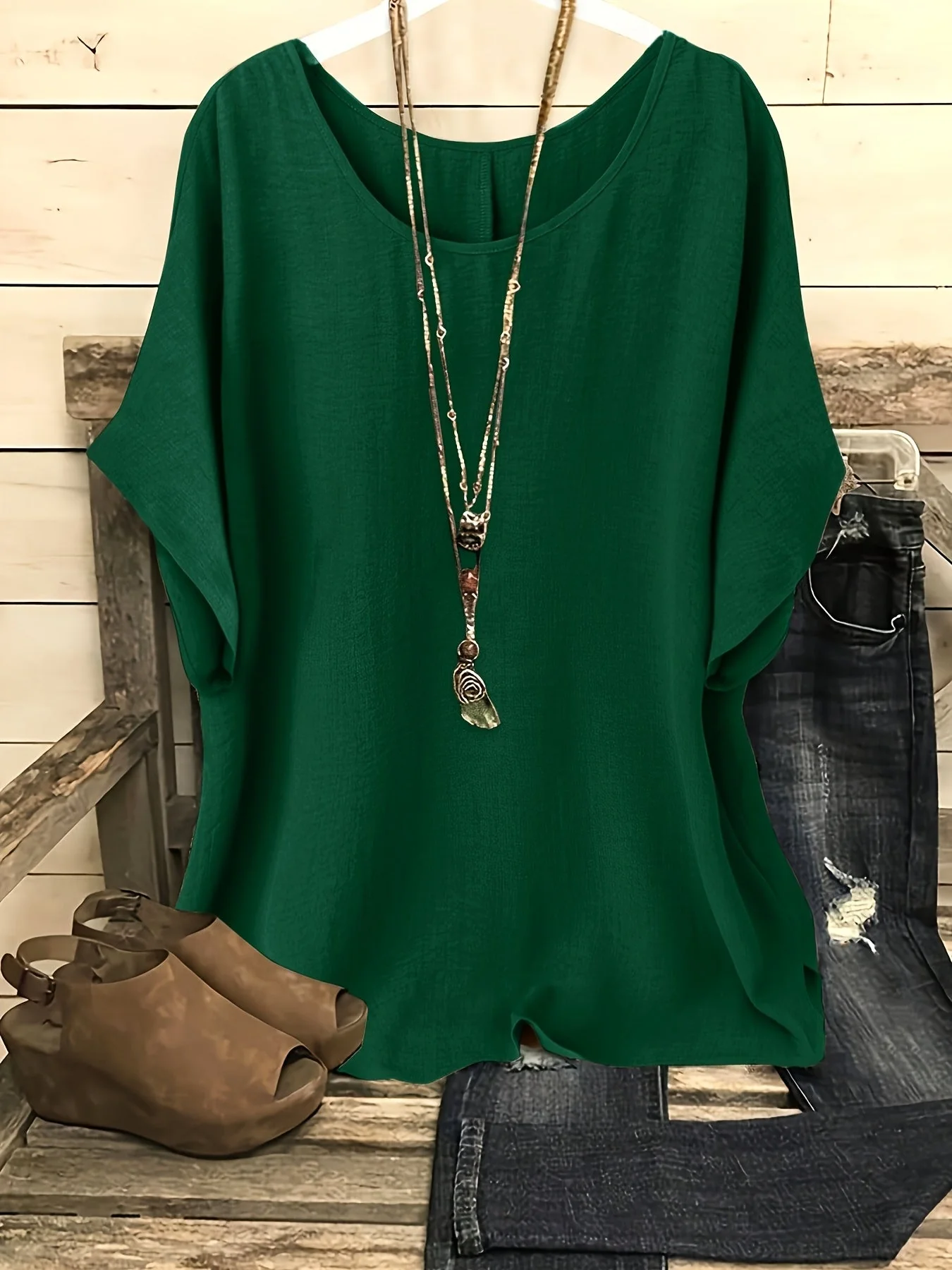 Damen Casual Oversize Tunika Bluse für Alltag und Freizeit – Lockerer Stil - Image 6