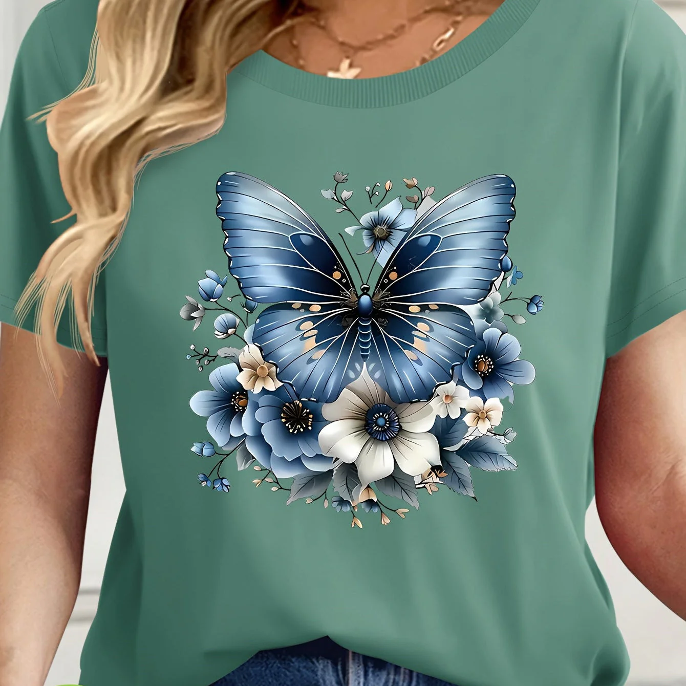 Damen Casual T-Shirt mit Knoten und Rundhalsausschnitt – Perfekt für Frühling & Sommer - Image 2