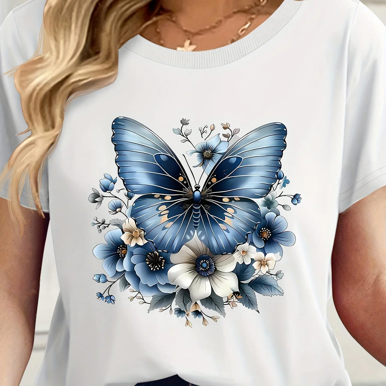 Damen Casual T-Shirt mit Knoten und Rundhalsausschnitt – Perfekt für Frühling & Sommer - Image 3