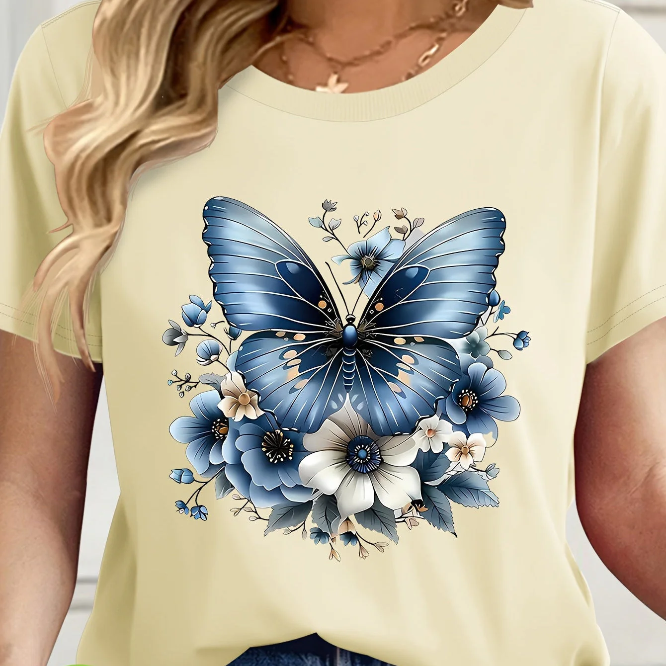 Damen Casual T-Shirt mit Knoten und Rundhalsausschnitt – Perfekt für Frühling & Sommer - Image 4