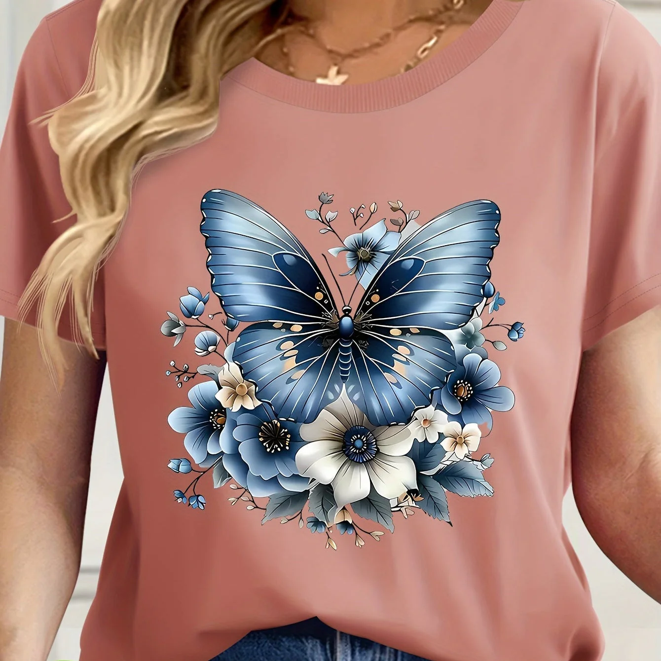 Damen Casual T-Shirt mit Knoten und Rundhalsausschnitt – Perfekt für Frühling & Sommer - Image 6
