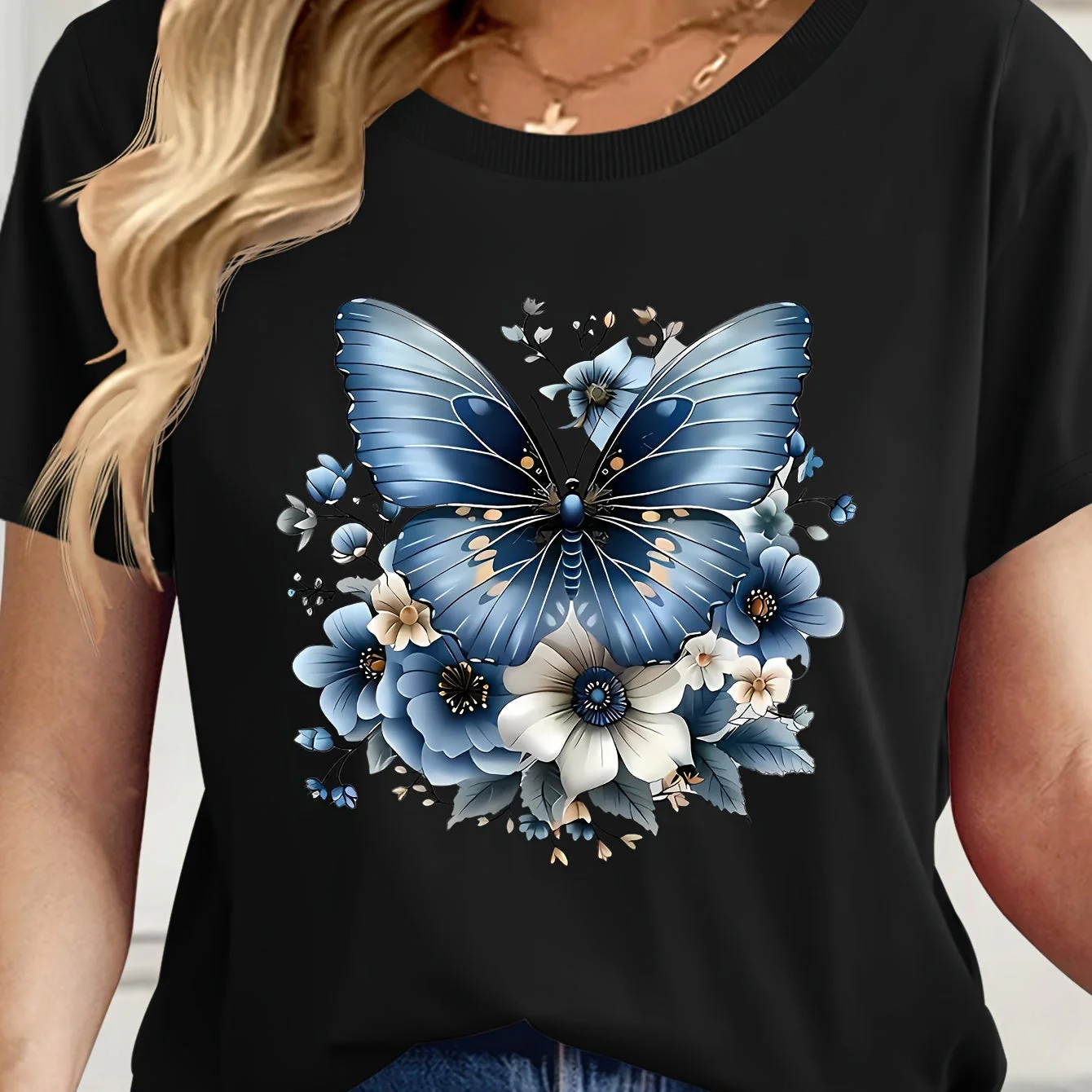 Damen Casual T-Shirt mit Knoten und Rundhalsausschnitt – Perfekt für Frühling & Sommer - Image 7