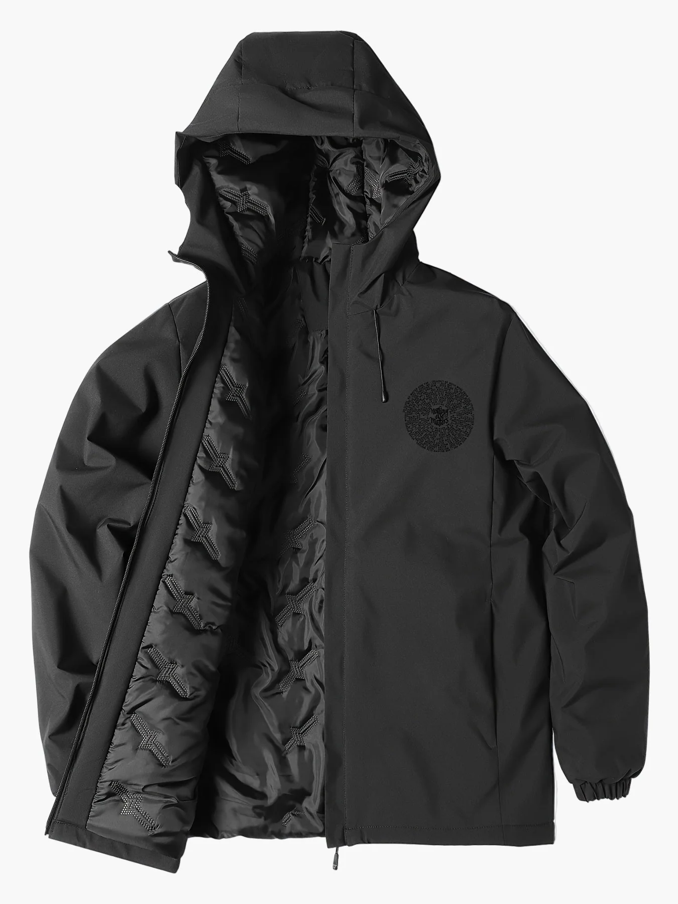 Damen Casual Winterjacke mit Kapuze und geometrischem Print – Stilvolle Alltagsjacke für kalte Tage - Image 4