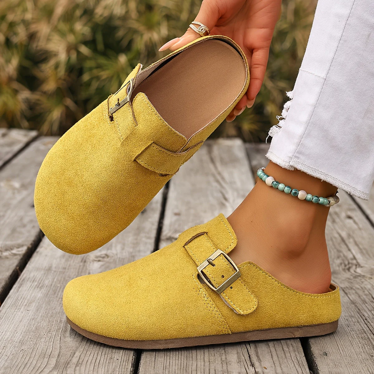 Damen Clogs Mules mit Schnalle – Bequeme Alltagsschuhe im klassischen Stil - Image 2
