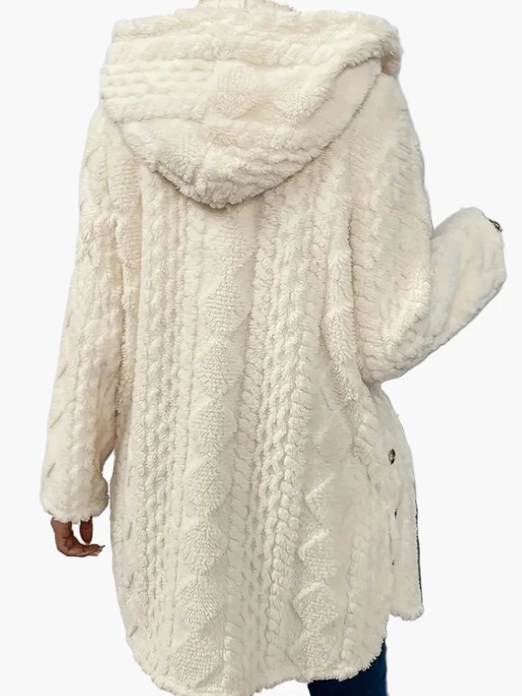 Damen Cozy Kapuzenjacke für Herbst und Winter – Lässiger Style mit Knopfdetails - Image 6