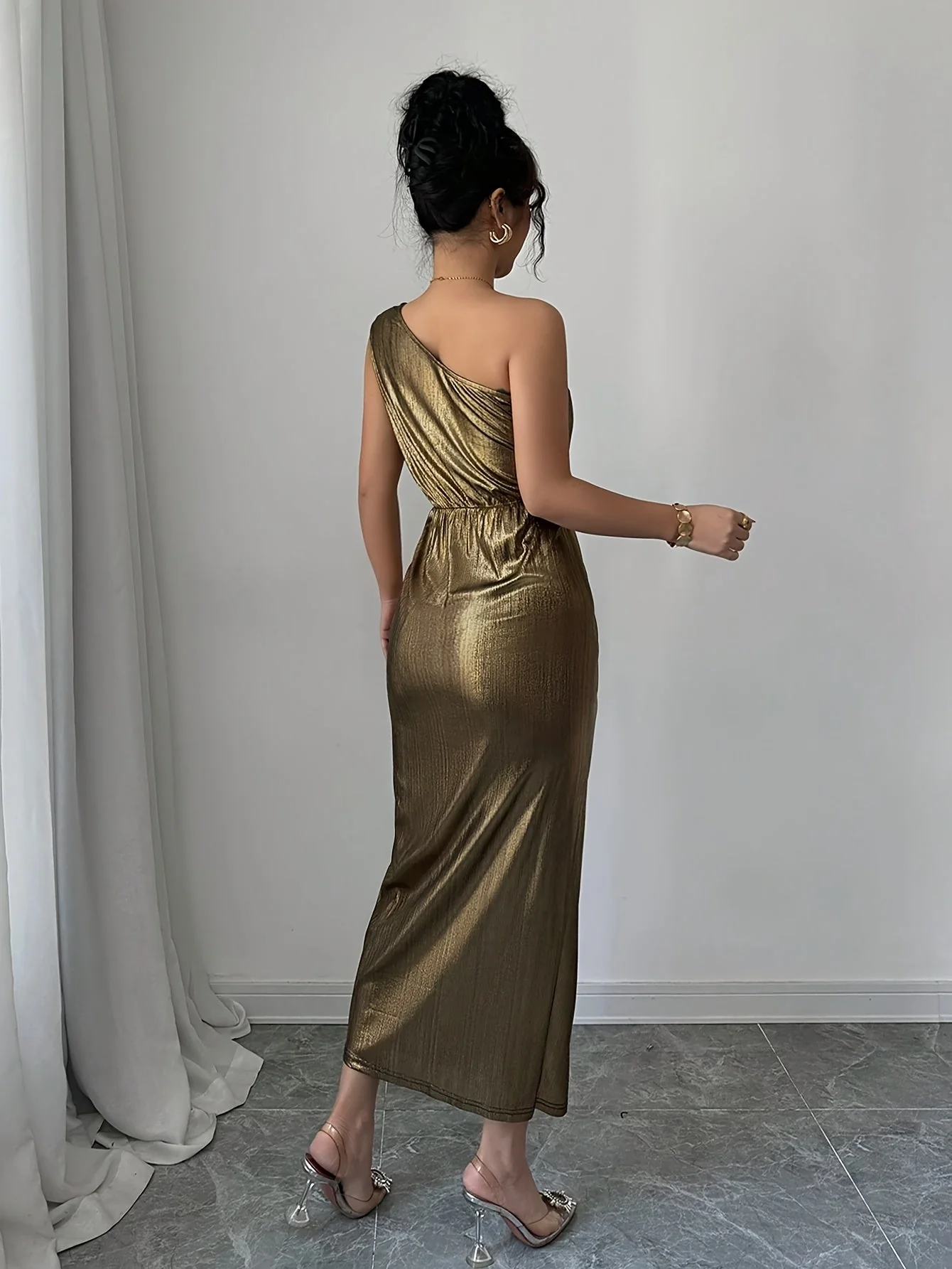 Damen Ein-Schulter Bodycon Partykleid – Eleganter Asymmetrischer Schnitt für besondere Anlässe - Image 2