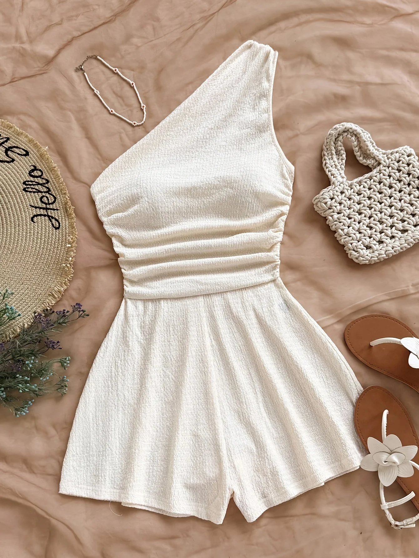 Damen Ein-Schulter Jumpsuit Asymmetrisch Sommer Freizeit - Image 4