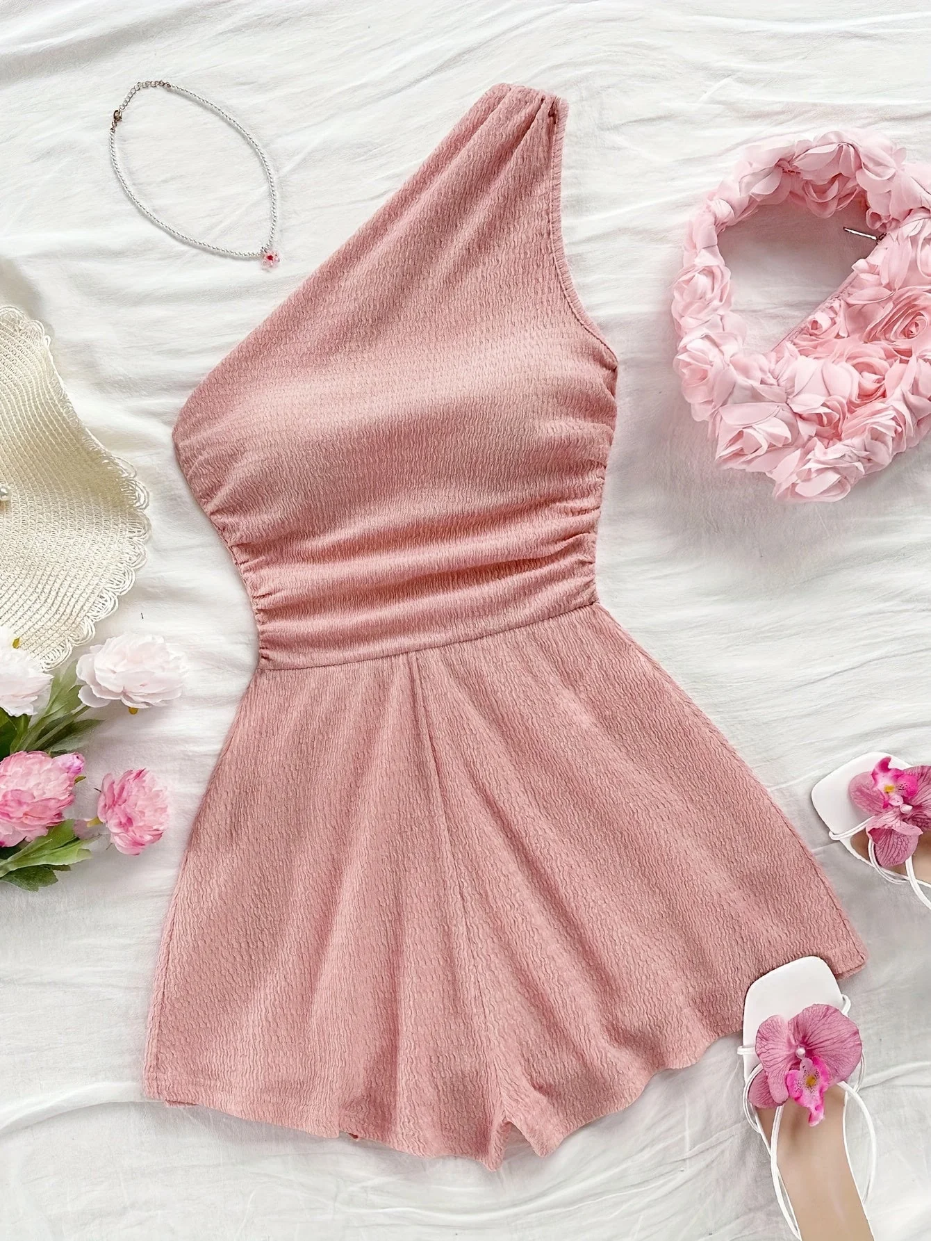 Damen Ein-Schulter Jumpsuit Asymmetrisch Sommer Freizeit - Image 5