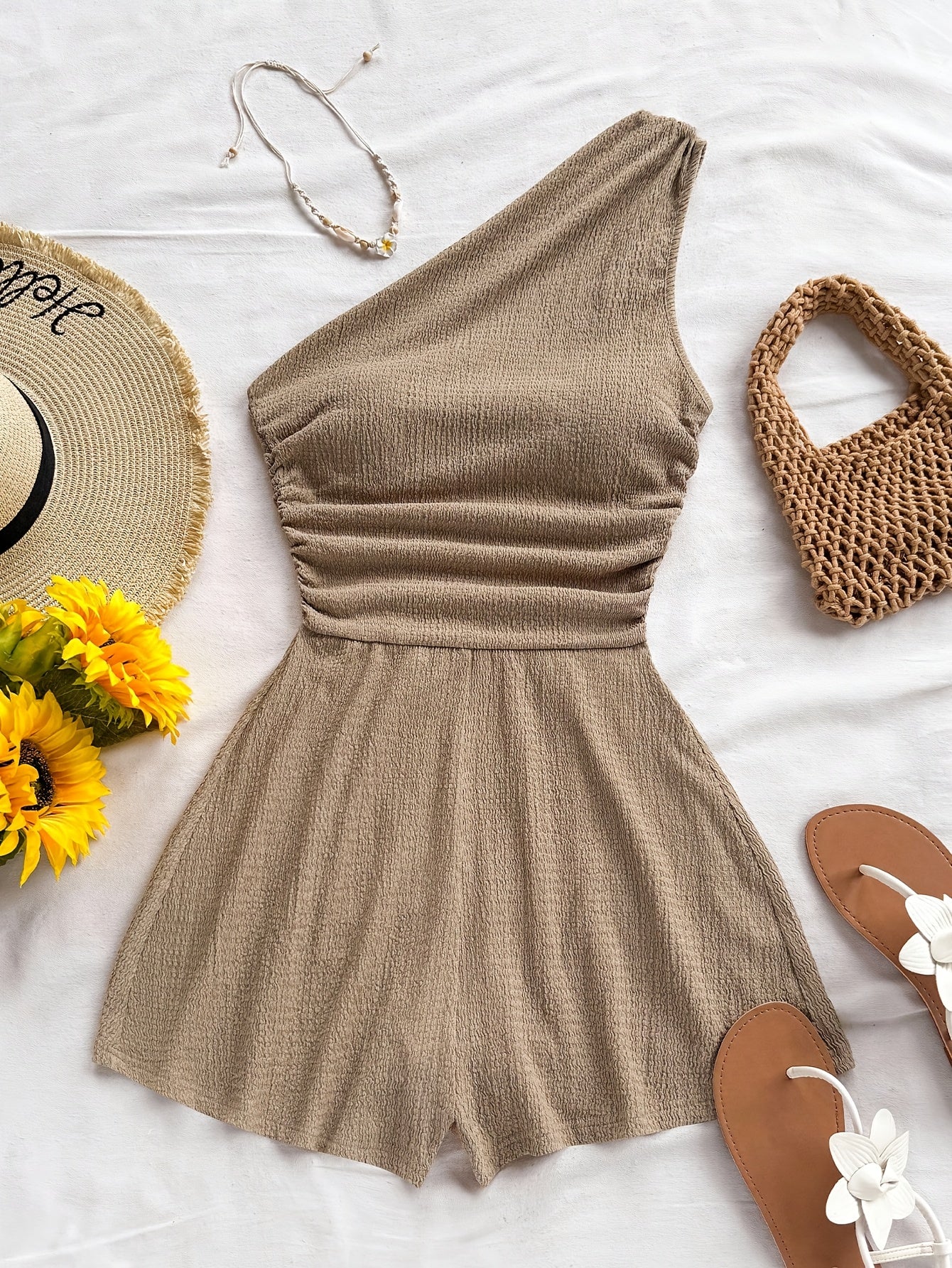 Damen Ein-Schulter Jumpsuit Asymmetrisch Sommer Freizeit - Image 6