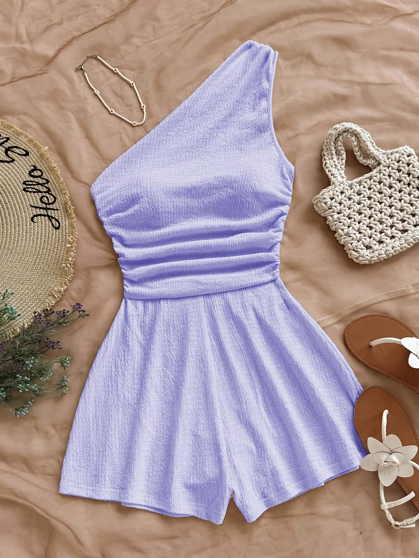 Damen Ein-Schulter Jumpsuit Asymmetrisch Sommer Freizeit - Image 7