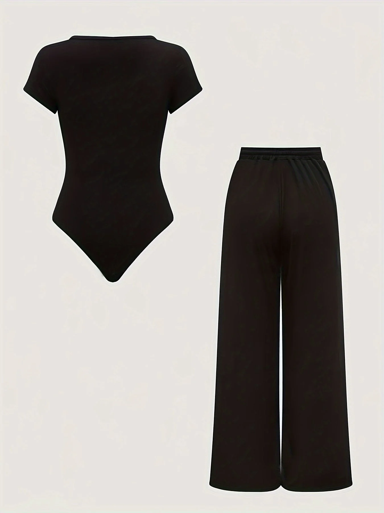 Damen Einteiler Set mit Square Neck Body und Weiten Hosen, Freizeit & Alltag - Image 6