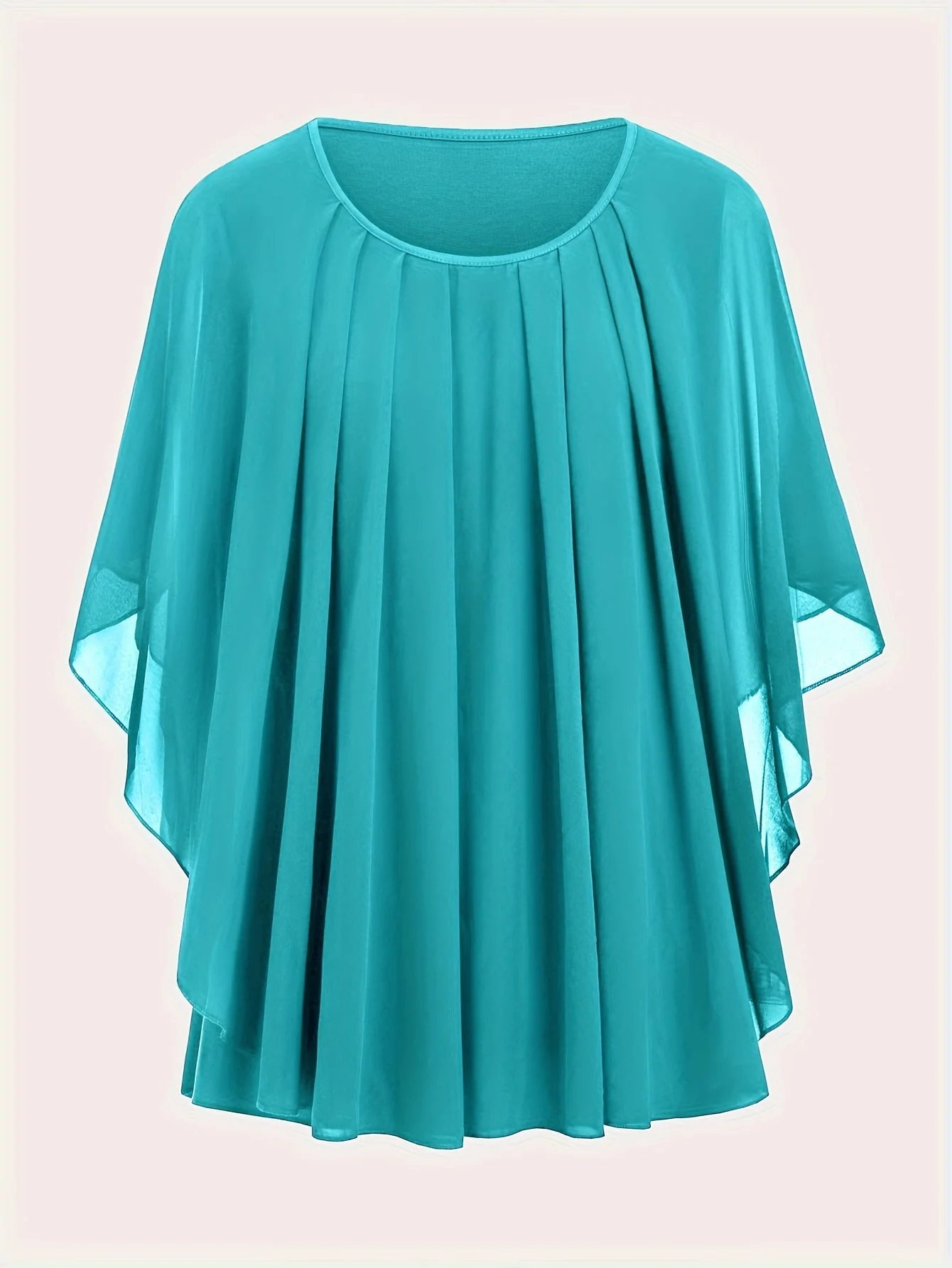 Damen Elegant Weitfallendes Chiffon-Cape-Top für Ausgehen – Oversized Stil