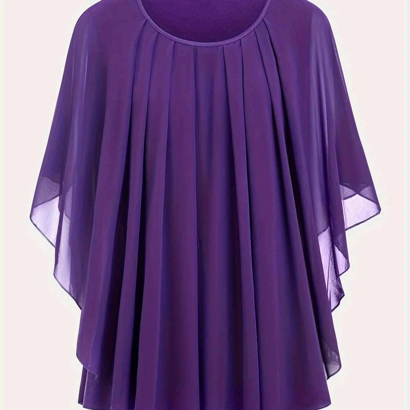 Damen Elegant Weitfallendes Chiffon-Cape-Top für Ausgehen – Oversized Stil - Image 11
